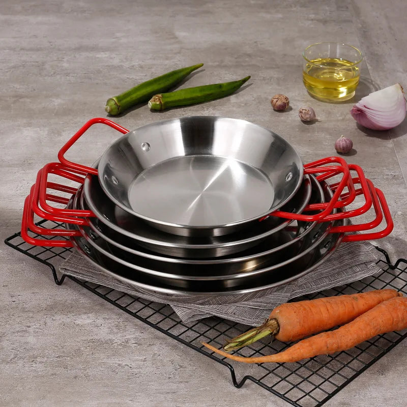 22cm-30cm Stainless Steel Paella Pan
Perfect for Spanish Seafood Dishes
Non-Stick Frying Pot for Easy Cooking
Versatile Kitchen Frying & Chicken Plate
Durable Cooking Tool for Every Meal