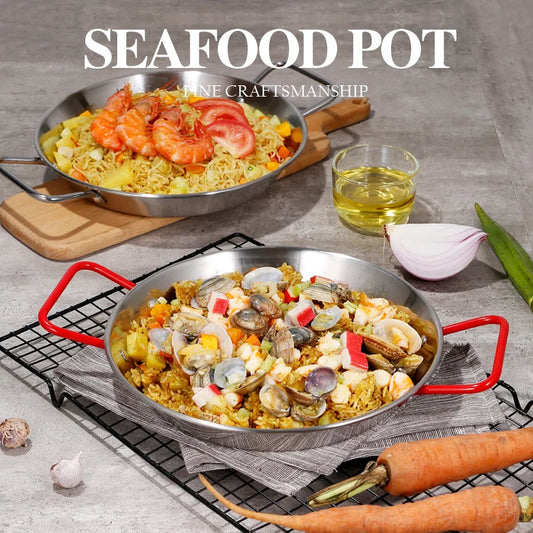 22cm-30cm Stainless Steel Paella Pan
Perfect for Spanish Seafood Dishes
Non-Stick Frying Pot for Easy Cooking
Versatile Kitchen Frying & Chicken Plate
Durable Cooking Tool for Every Meal