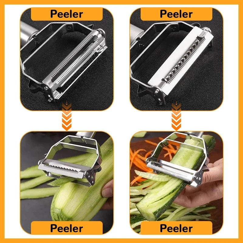 Multifunctional Kitchen Peeler Vegetable Fruit Peeler Stainless Steel Durable Potato Slicer Household Shredder Carrot Peeler